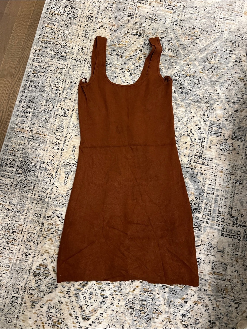 Women's Sleeveless Knit Tank Dress in Brown